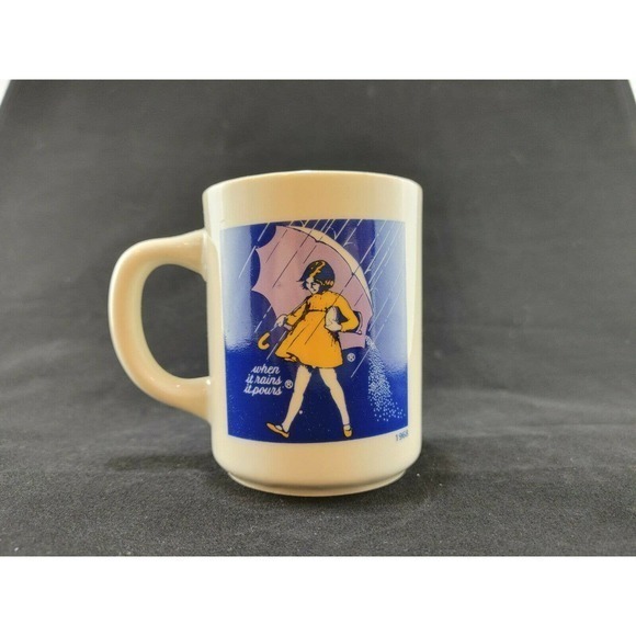 Salt Morton Coffee Mug‎ Rains Pours Girl Cup and Creamer 1968 Vintage Japan - Picture 4 of 12
